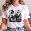 Homebody Reading Skeleton T-and Kids Tshirt, Funny Lazy Selfcare Tee for Introvert Women
