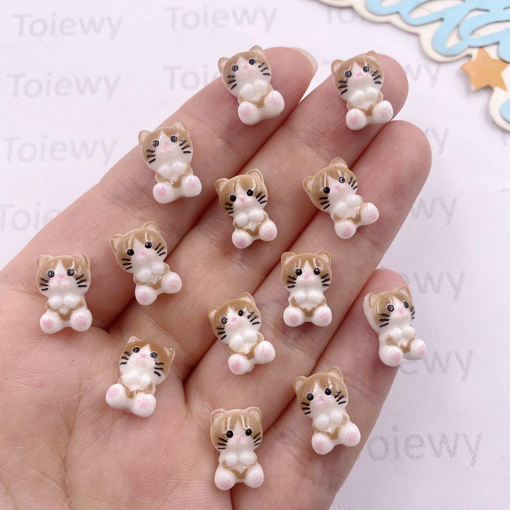 50 vnt. Dervos Kawaii Spalvingi Mini Katės Žuvis Plokščia nugara 2D Animacinis Nagų Dailės Akmuo Pasidaryk pats Papuošalai Albumų Iškarpų Amatai Dekoro Aksesuarai