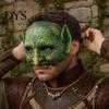 Breathable Reptile Roleplay Mask Halloween Green Lizard Mask, Realistic Textured Half-Face Mask,PU Foam Scary Party Costume Accessory, for Parties And