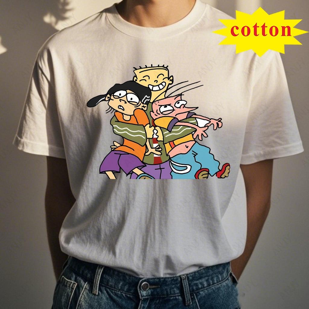 Ed Ed N Eddy Unisex bedrucktes T-Shirt Modisches lässiges und bequemes kurzärmeliges Oberteil aus reiner Baumwolle