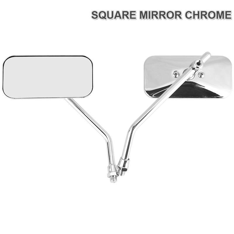 Motorcycle Rearview Side Mirror with 10mm Screws Universal Round Square Retro Modified Motorbike For Honda For