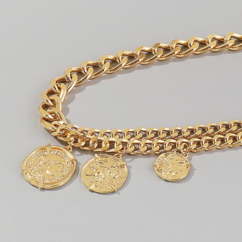 Necklace Set Minimalist Necklace Silver Contemporary Necklace Round Pendant Necklace Decoration