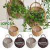 1/2pcs Handmade Woven Flower Basket Wall Hanging Wicker Rattan Garden Flower Pot Plant Basket Flower Vase Garden Balcony Decor