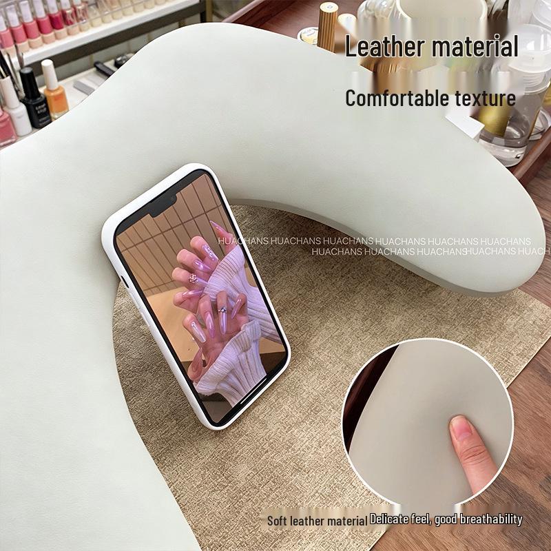 Russian-Style Foldable U-Shaped Leather Manicure Hand Rest with Butterfly Design