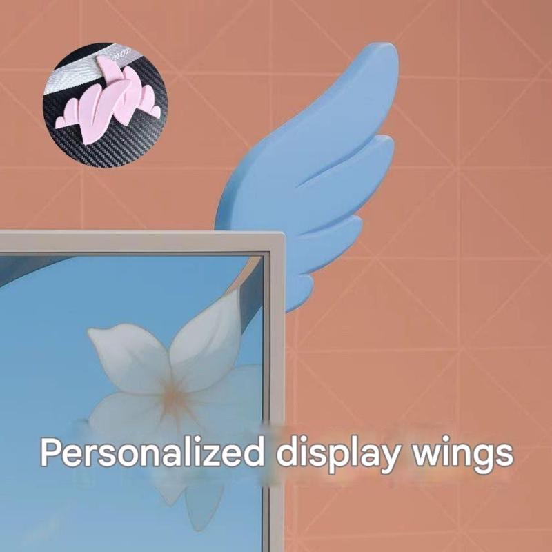 3D Printed Wing Computer Monitor Decors Lovely Computer Accessories Computer TV LCD Screen Decorations Christmas Gift