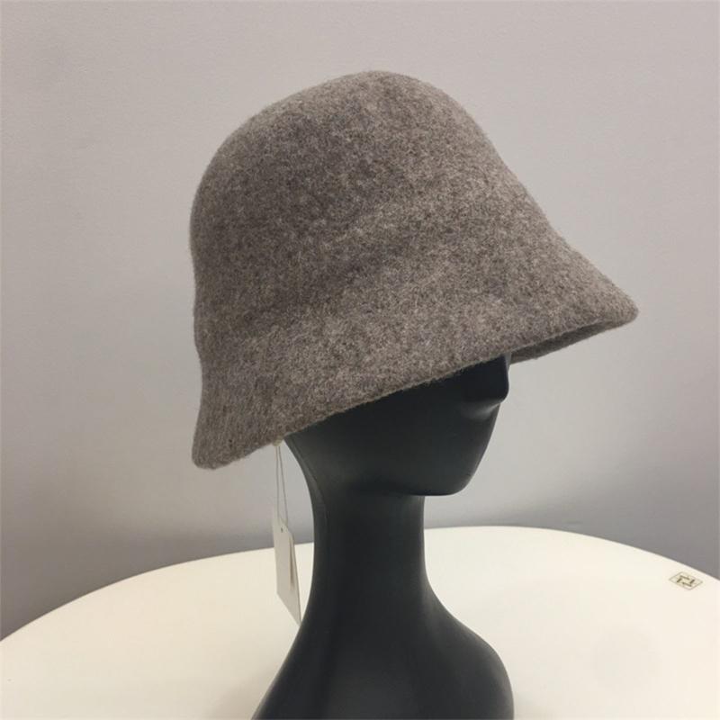 Solid Color Cloche Hat Basin Hat Wool Fisherman Hat for Chilly Outdoor Activitie