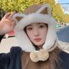 Thickened Cat Ear Pullover Hat Keep Warm Ear Protection Hat Cute Plush Beanie Hat  Outdoor