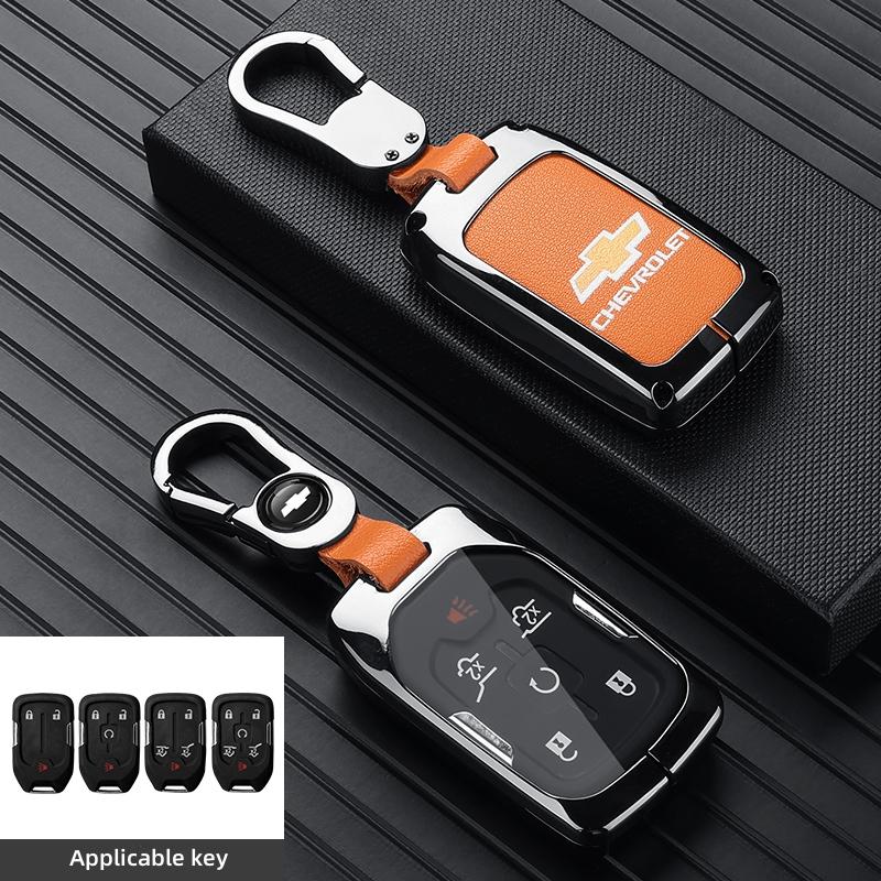 Alloy LeatherCar Key Case Cover for Chevrolet Onix Equino Orlando Cruze Spark Sonic Camaro Volt Bolt Trax Malibu Blazer Traverse