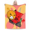 BFDI Throw Blanket Soft Novelty Blanket For Home Decor Travel Flannel Bedspread Bed Cover