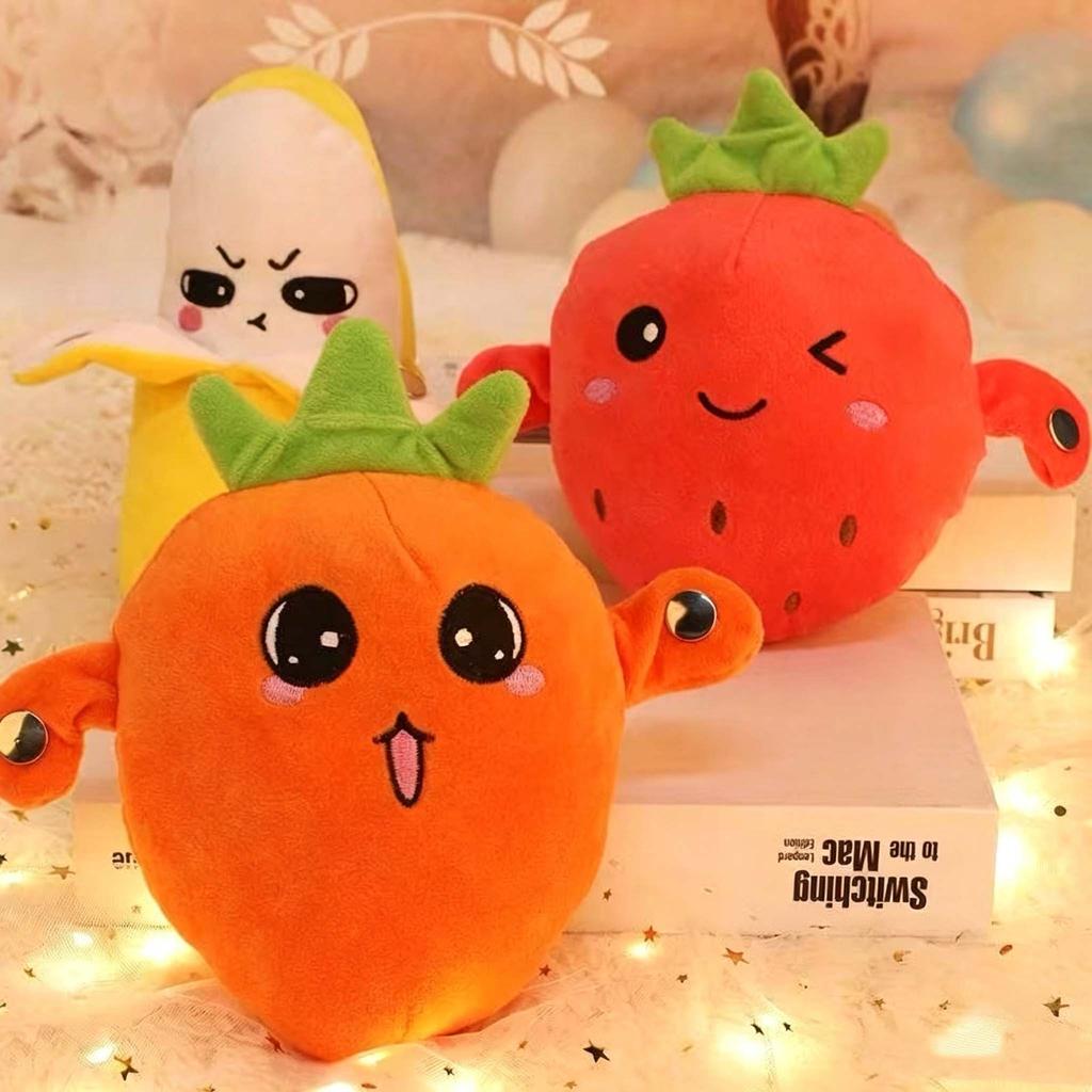 Interactive Musical Toy Sensing Beat Plush Toys Fruit Musical Dooll Pear Fruit Sensing Beat Piano Orange Plush Toy