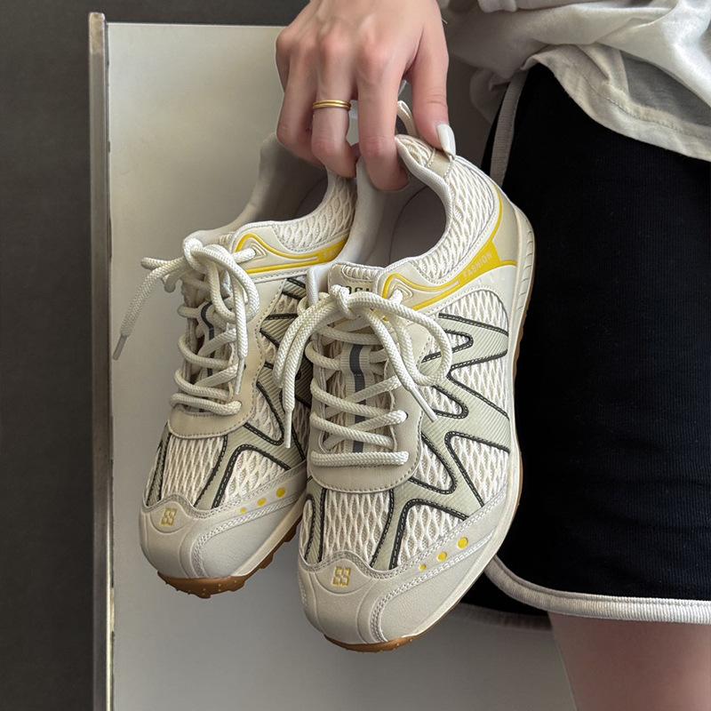 Fashion Women's Sneakers 2025 Summer Fashion Breathable Lace Up Running Shoes Outside Soft Soled Lightweight Comfortable Sneakers