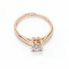 Purple Gold Inlaid Four-Claw Zircon Ring, Simple High-Grade Rose Gold-Plated Color Gold Live