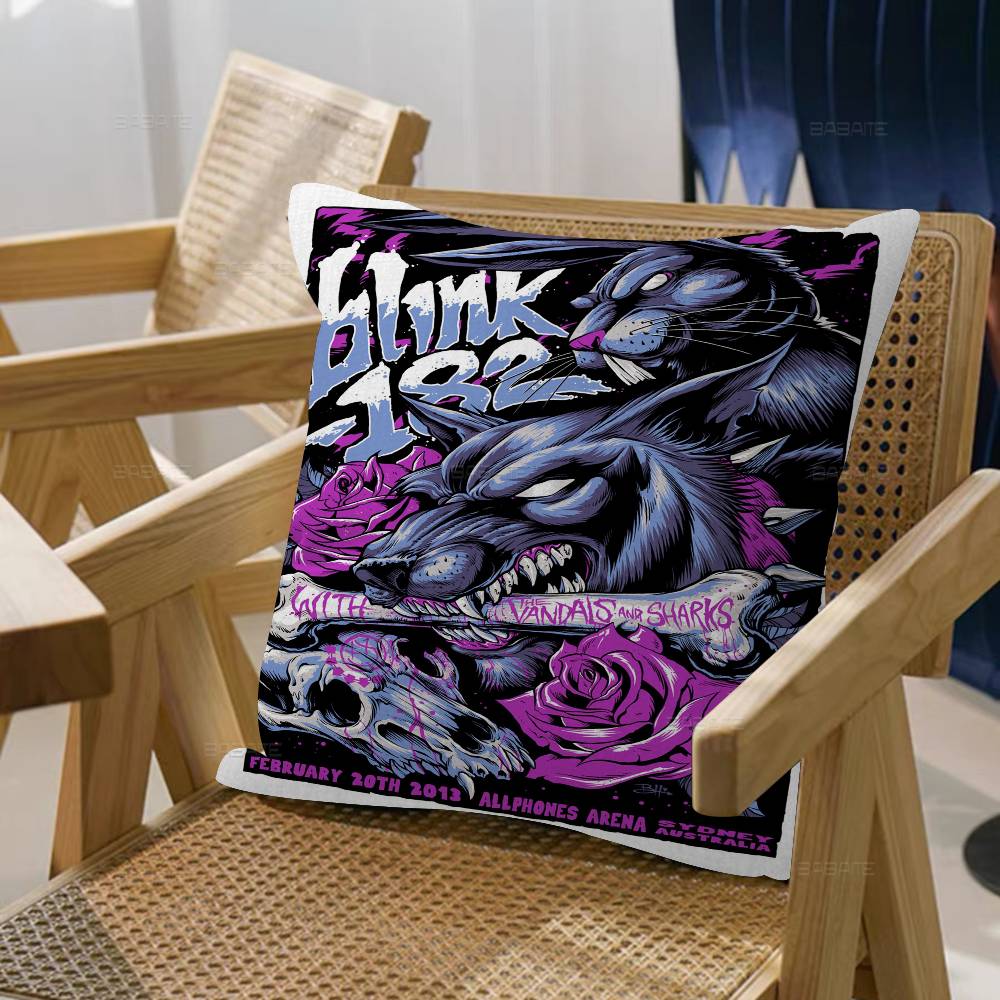 B-Blink 182 Rock Band Pillowcase toon Gift Cushion Cover Bedroom Home Sofa Chair Seat Decor pillow case