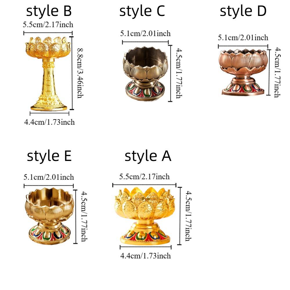 Feng Shui Accessories Embossed Metal Lotus Candlestick Mini Exquisite Candle Base Handicraft Candle Holder Home