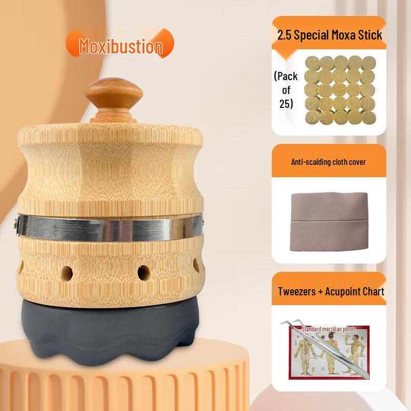 Miaiaitang Solid Wood Head Moxibustion and Gua Sha Set