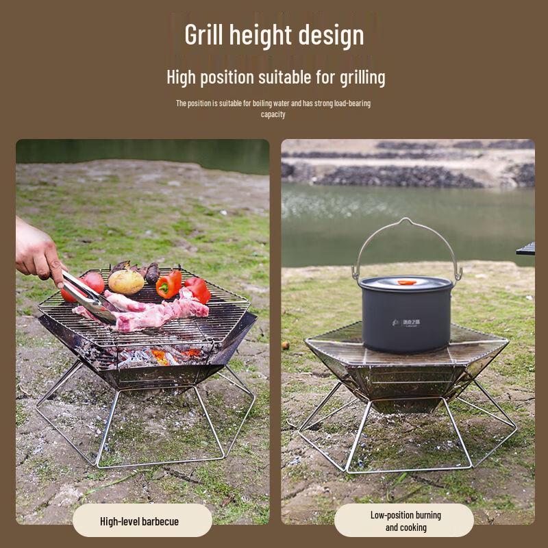 Miss Yizi Portable Stainless Steel BBQ Grill Wood Stove