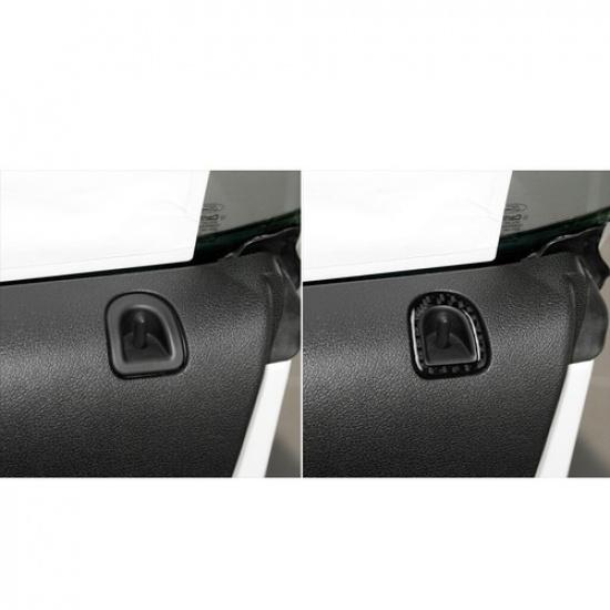 Auto Carbon Fiber Interior Door Lock P Cover Trim Sticker For Ford Mustang