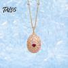 Talos Openable Egg Pendant Necklace, Cubic Zirconia Heart Retro Box Jewelry Gift for Girlfriend Wife Mom