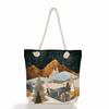Landscape Painting Print Thick Rope Single-shoulder Beach Bag 7244 KTB