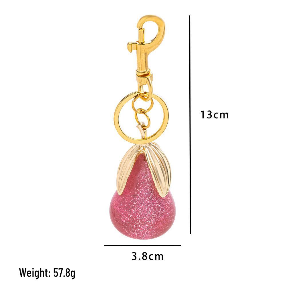 Trendy Large Pear Resin Keychain Pendant for Women