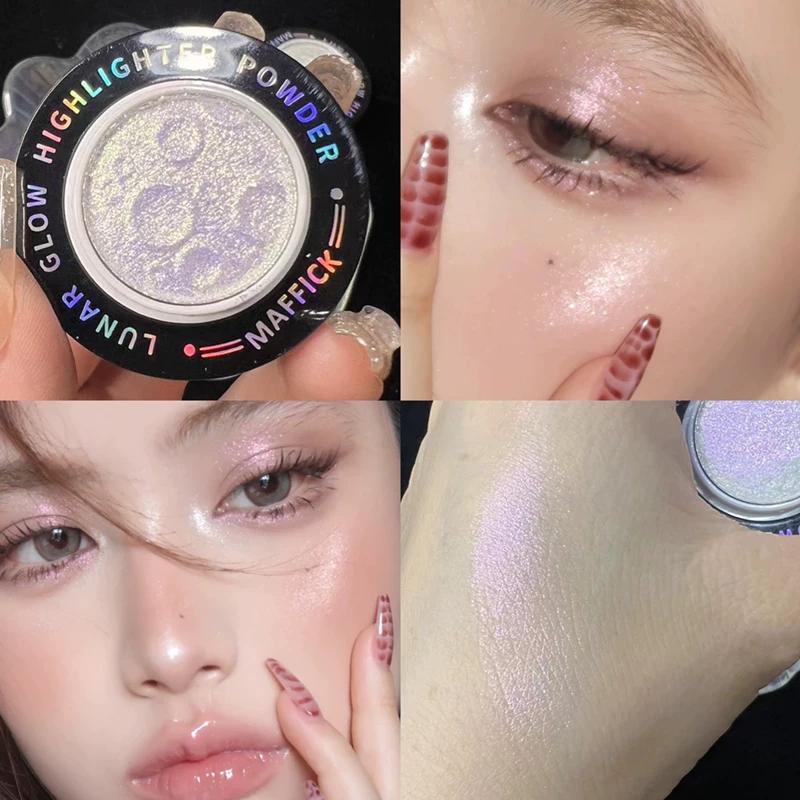 Planet Eyeshadow Metal Polarized Pearlescent Brightening Crystal Shining Highlight Crouching Silkworm Blue Purple Fashion Style Ins Eye Makeup