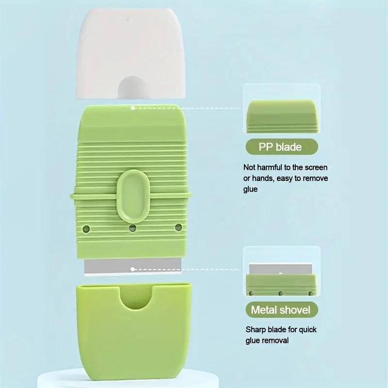 1pc Mini Spatula with Protective Cover Compact Portable Double-Ended Wall Ceramic Cleaner Tile Scraper Multifunctional Cleaning Tool