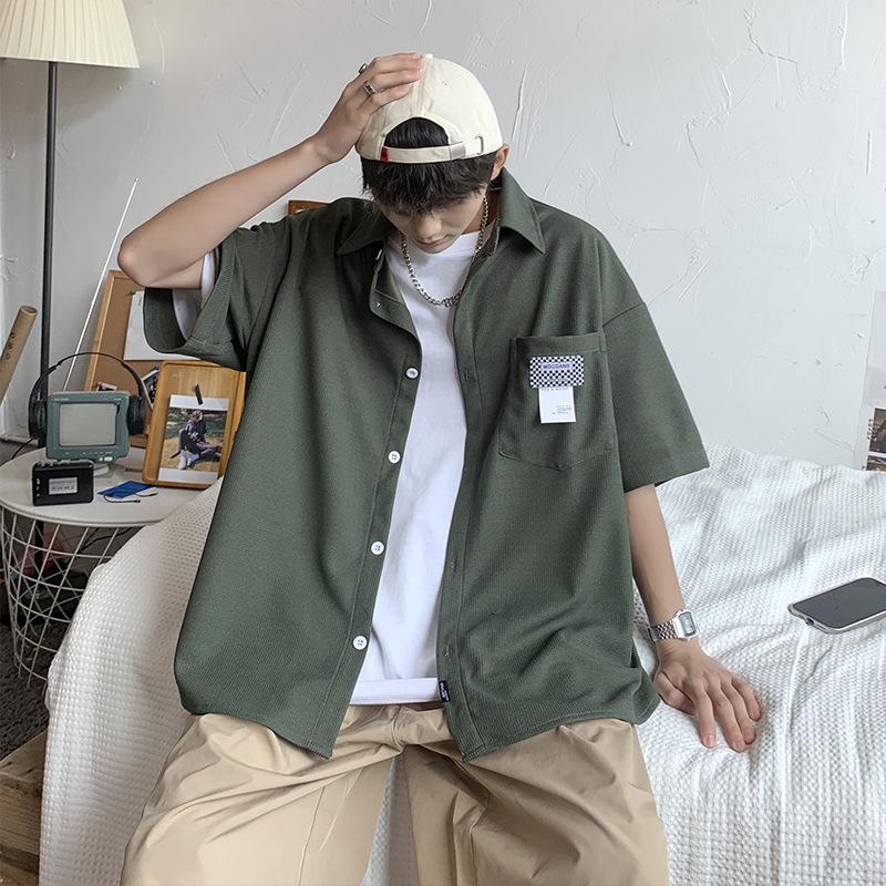 

Men s Short-Sleeve Summer Shirt - Trendy Hong Kong Style with High-End Japanese Design. XL чорний