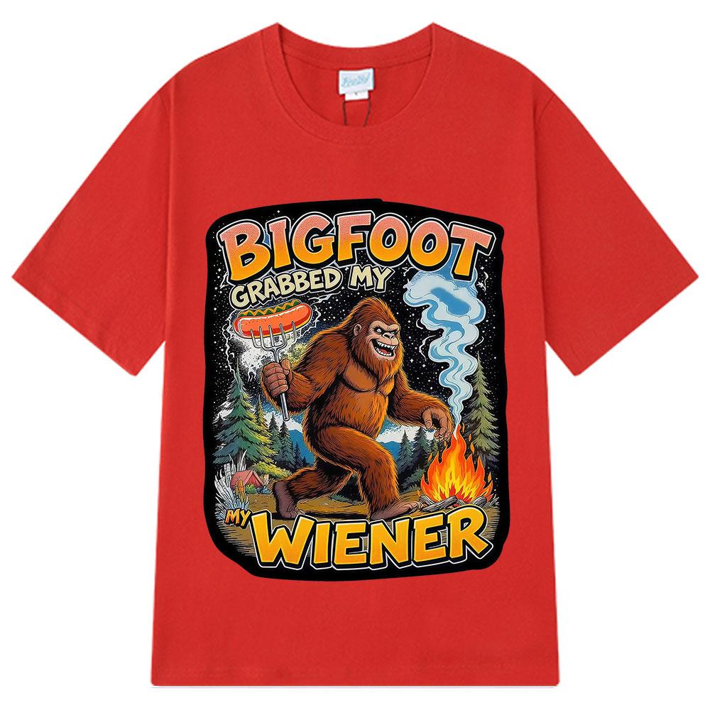 Bigfoot Hat Mein Würstchen Gegriffen Lustiges Meme T-Shirt Herren Damen Vintage T-Shirts Sommer Baumwolle Mode Hip-hop Lässige T-Shirts Streetwear