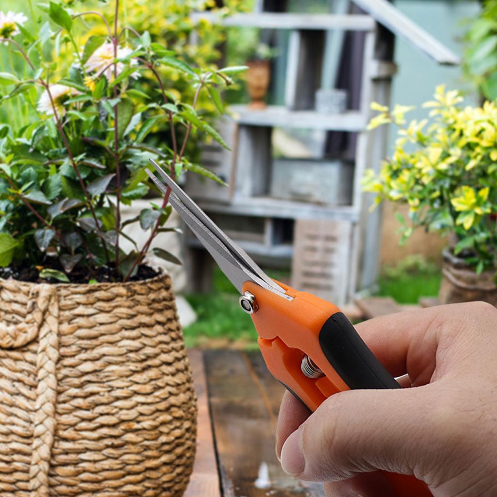 Trimming Scissors With Spring-Loaded Easy Cutting Electrical Cable Notch For Tree Branch Hedge