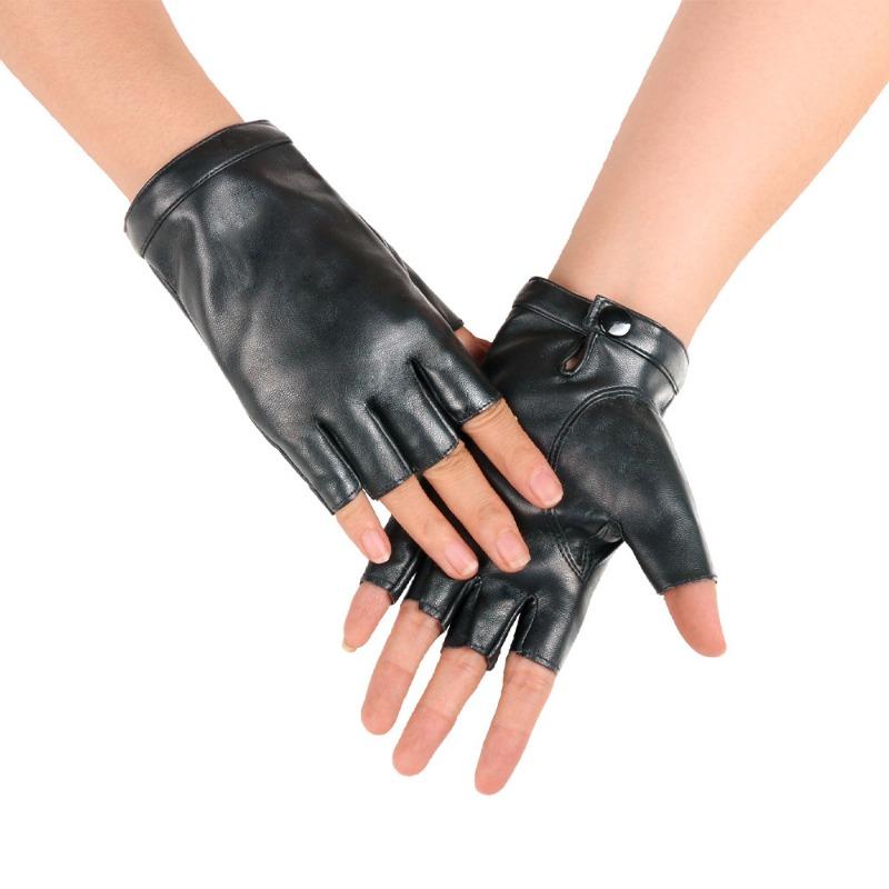New women's dance half-finger leather gloves nightclub women's performance dancing street dance performance leather gloves batch