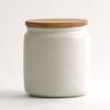 SALIU Canister, Made In Japan | Storage Container | Ceramic | Teak | Wooden Lid | 420ml | Gift | Interior (SALIU White)