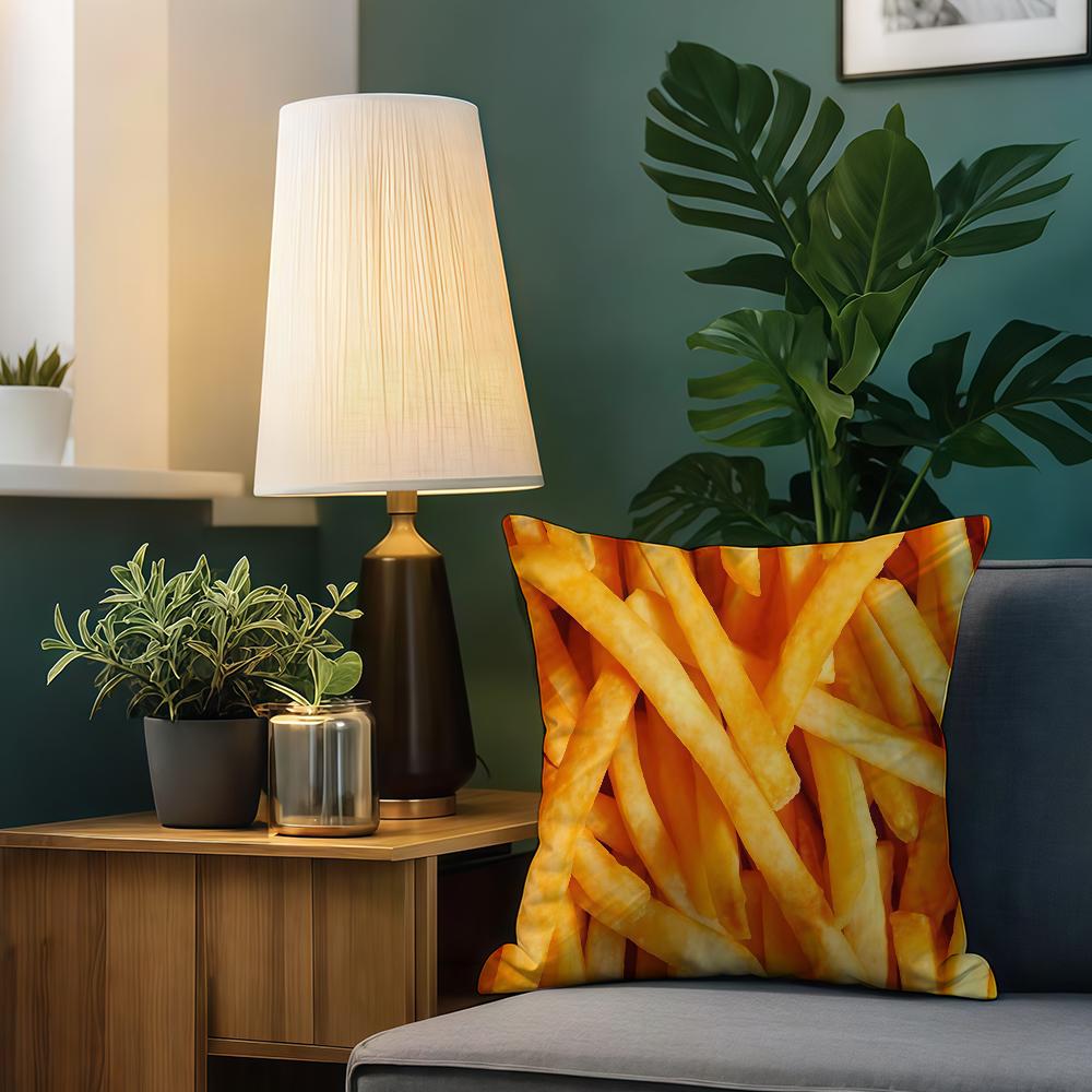 Fashion Cool Fries Cushion Cover Birthday Anniversary Gifts Double Sided Printed Zipper Cushion Cover Soft Skin Bedding