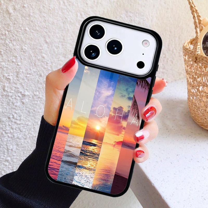 Aloha Hawaii Hawaiian Beach Palms Phone Case For iPhone 17 Air 16 15 14 13 12 11 Pro Max Plus
