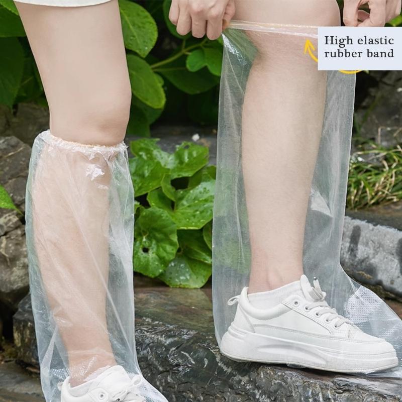 High Top Design Shoe Covers Disposable Water Resistant Boot Covers Overshoes Shoe Protectors Thickened Rain Shoes