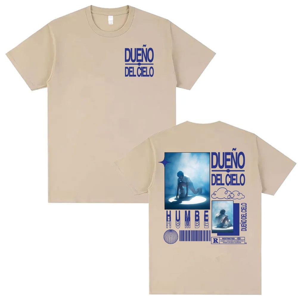 Singer Humbe Dueno Del Cielo Tour 2026 New Album T Shirts Mens Women Hip Hop Summer Oversized Short Sleeve Tshirts Streetwear