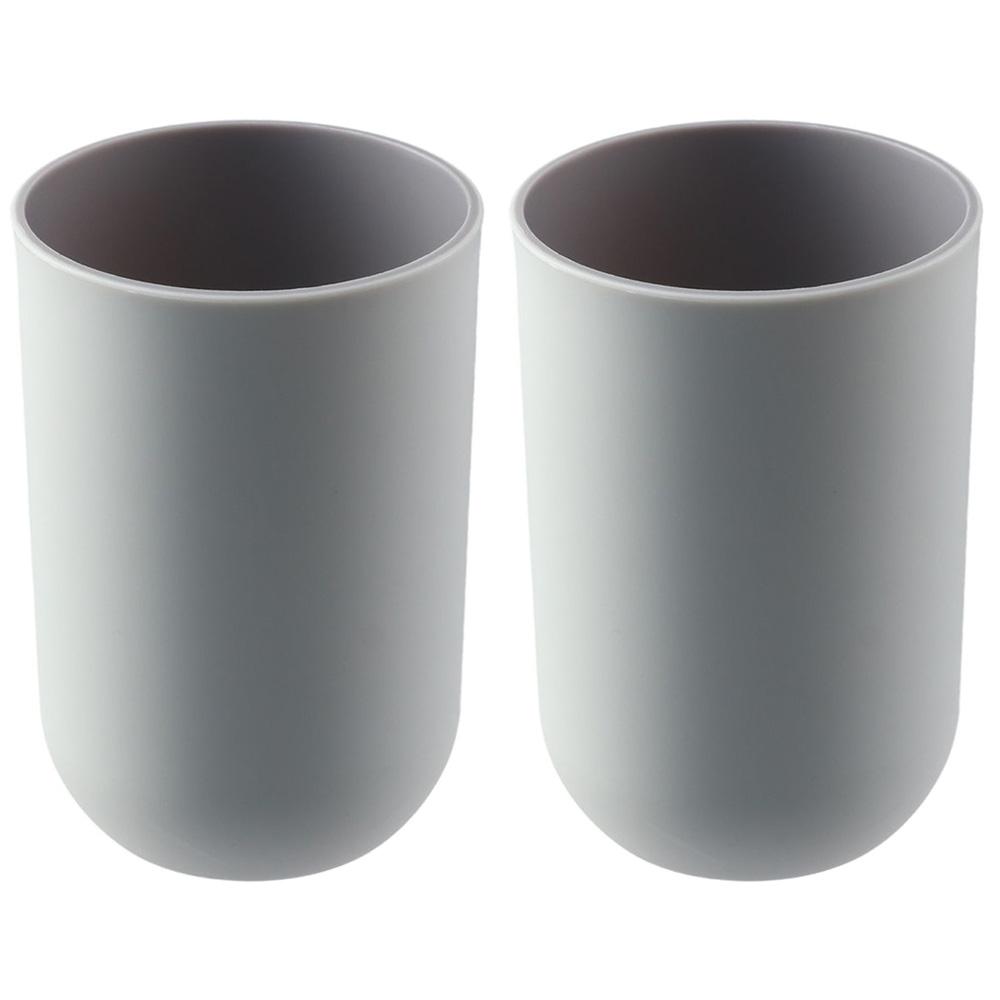 

2pcs Plastic Bathroom Cups 4.33 x 2.76 Makeup Brush Holders Toothbrush Bracket Shower