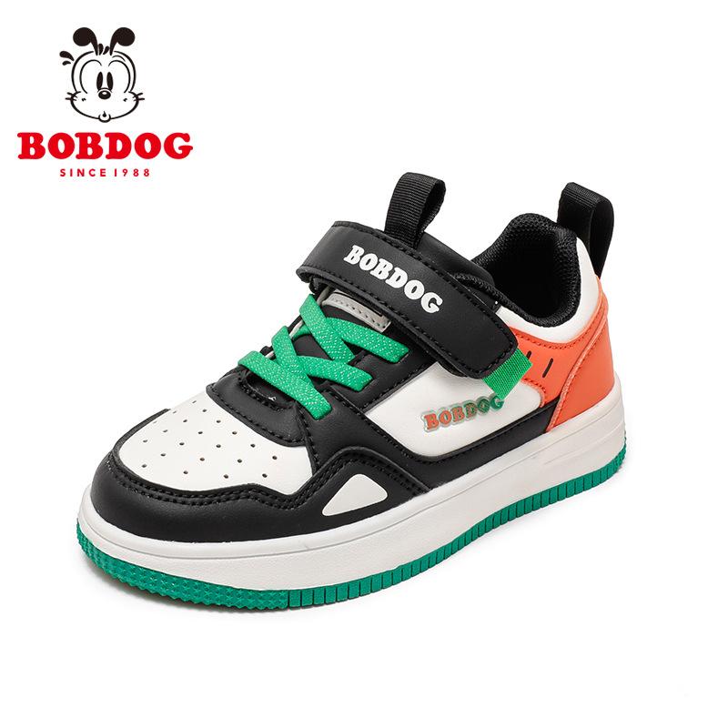 Babu Bean Girls Sneakers Spring and Autumn Leather Comfortable Medium and Older Children's Casual Low-top Children's Girls Board Shoes