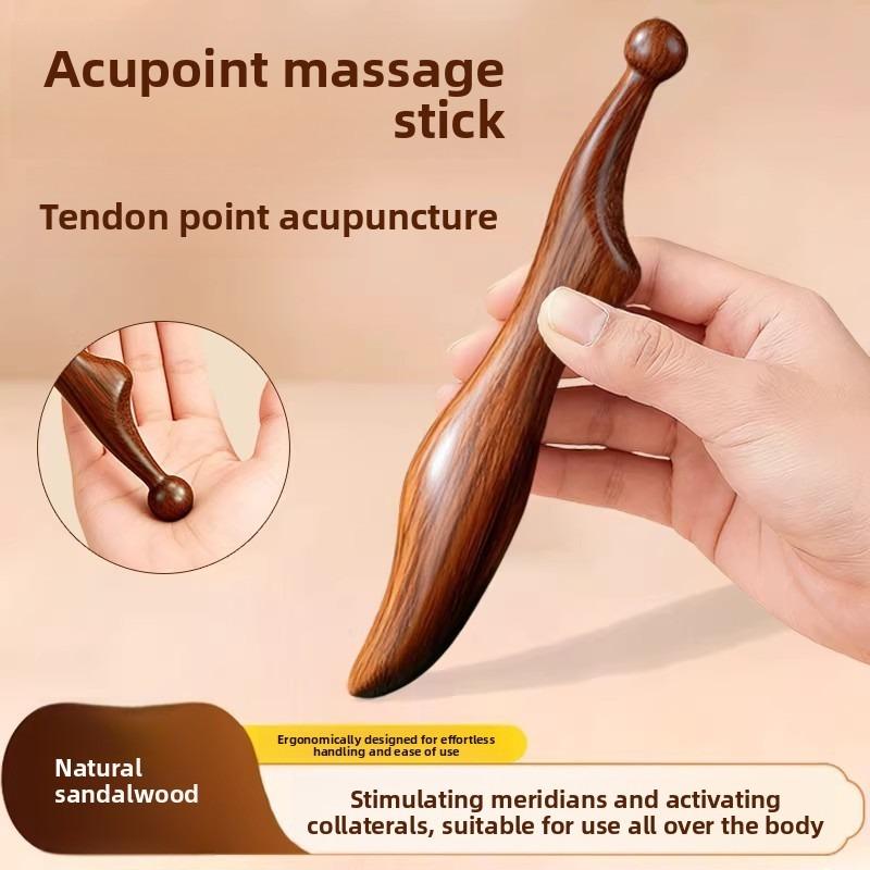 Natural Teak Massage Acupoint Stick, Stretching Stick, Multi-functional Meridian Foot Bottom Massage Stick