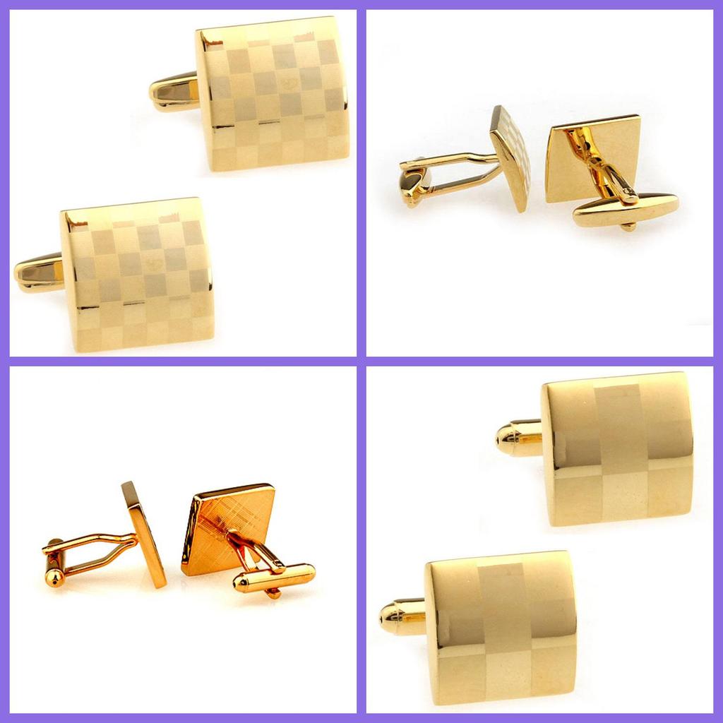 V-förmige Metallmanschettenknöpfe mit lasergraviertem Logo und gebürsteter Oberfläche