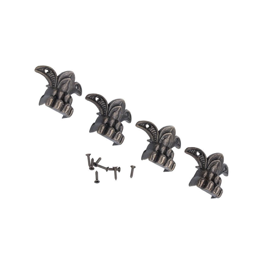 12 Stück Kistenbeine Retro Design Holzkisten Langlebiger Legierungsfußschutz mit Schraube für Weltdekoration