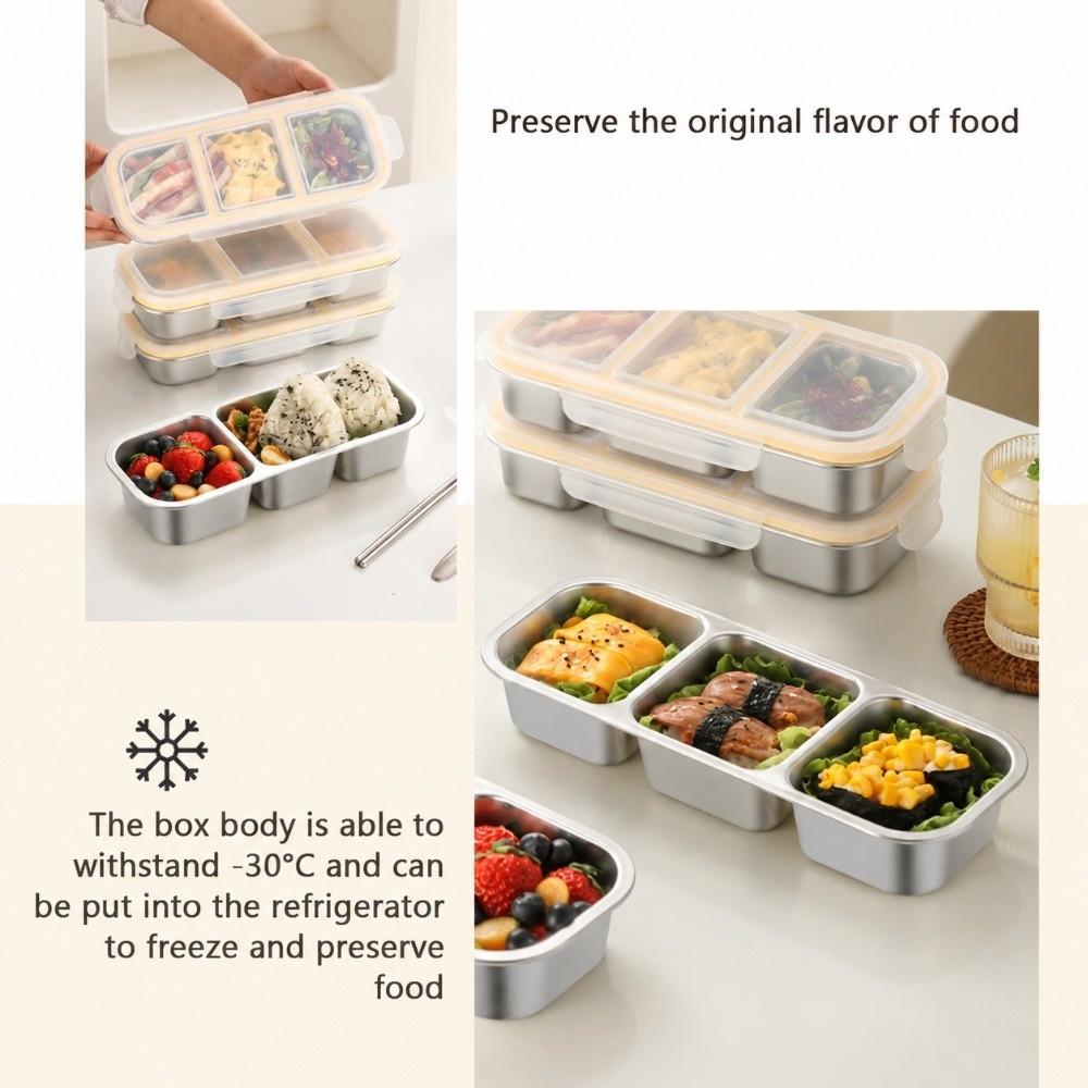 Wet Dry Meal Prep Container Leakproof Food Storage 304 Stainless Steel Lunch Box Travel Meal