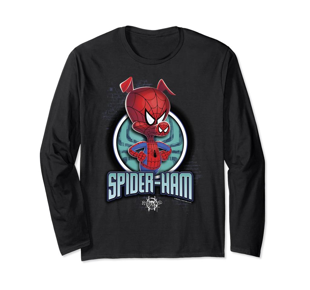 Marvel Spider-Man Into the Spider-Verse Spider-Ham Pose Long Sleeve T-Shirt