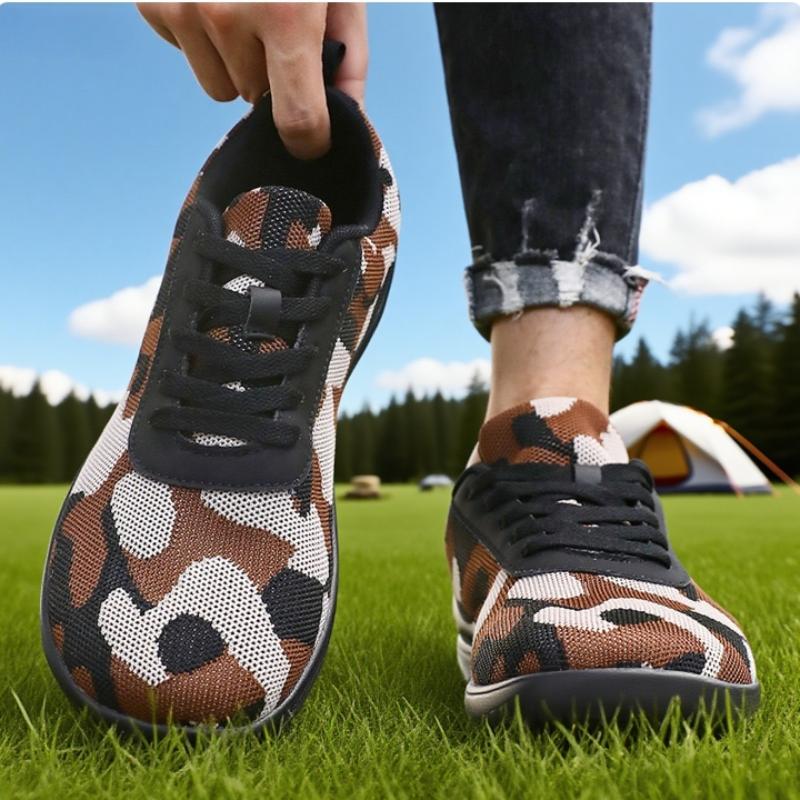 Zero Drop Wide Barefoot Shoes For Men Outdoor  Breathable  Large Running Sneakers Trendy  Mesh Casual Walking Shoes