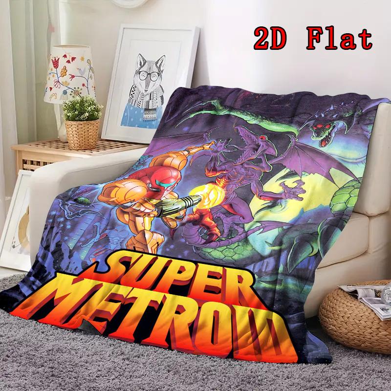 Super Metroid 2D Flat Pattern Flannel Blanket High quality All Seasons Warmth and Comfort Perfect for Christmas Gifts.SMT0917177