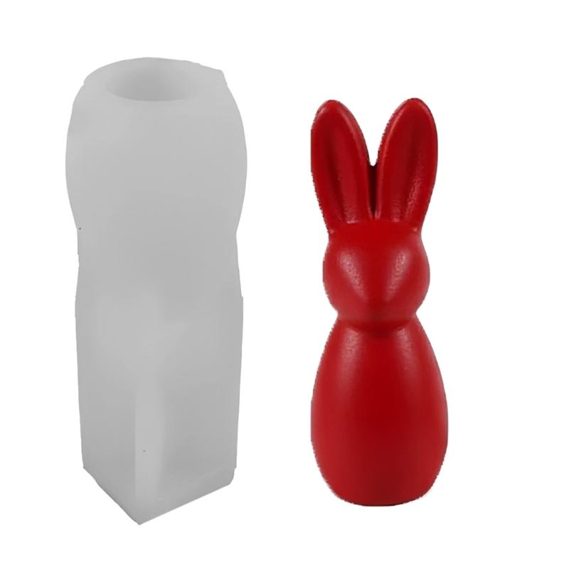 Easters Rabbits Silicone Candle Mould Flexible Demold Designs Food Grade Materials For Candle Soap Chocolate Crafting