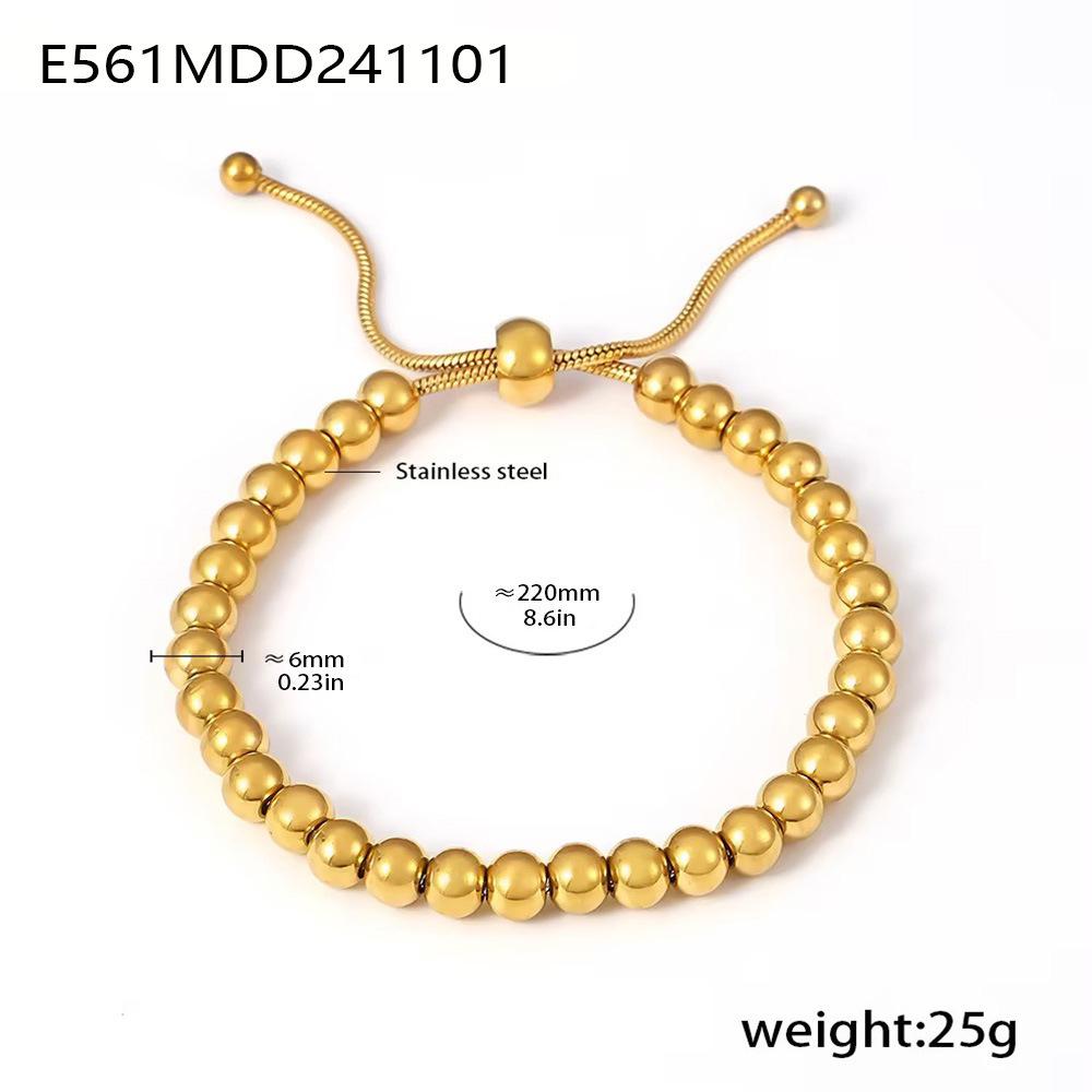 Qiong Yao Luxurious 4mm Stainless Steel Bead Bracelet for Women – Versatile and Elegant Design