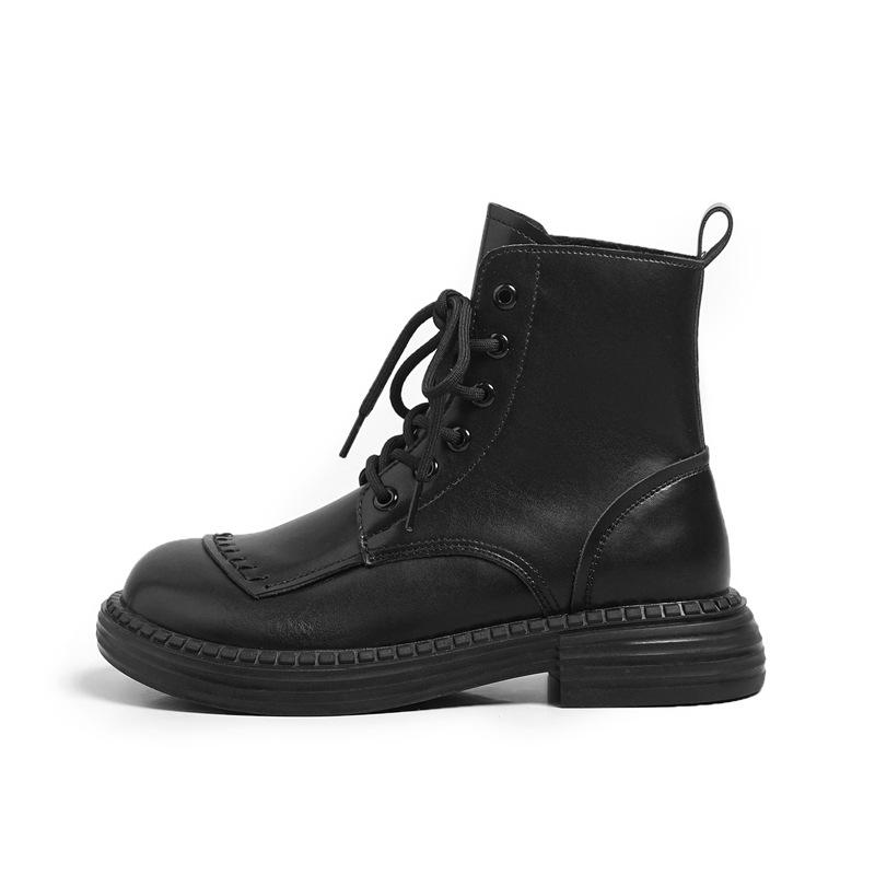 [Customized] Martin Boots Women's British Style Autumn and Winter Thick-soled Round-headed Locomotive Boots Retro Medium Tube Fashion Lace-up Wome