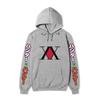 Hunter X Hunter XX Logo Hoodie Color Japanese Vertical Sleeve Print Black Anime Pullover Sweatshirt