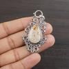 Natural Fossil Coral Gemstone 925 Sterling Silver Jewelry Designer Pendant 2.08" AJP-2473