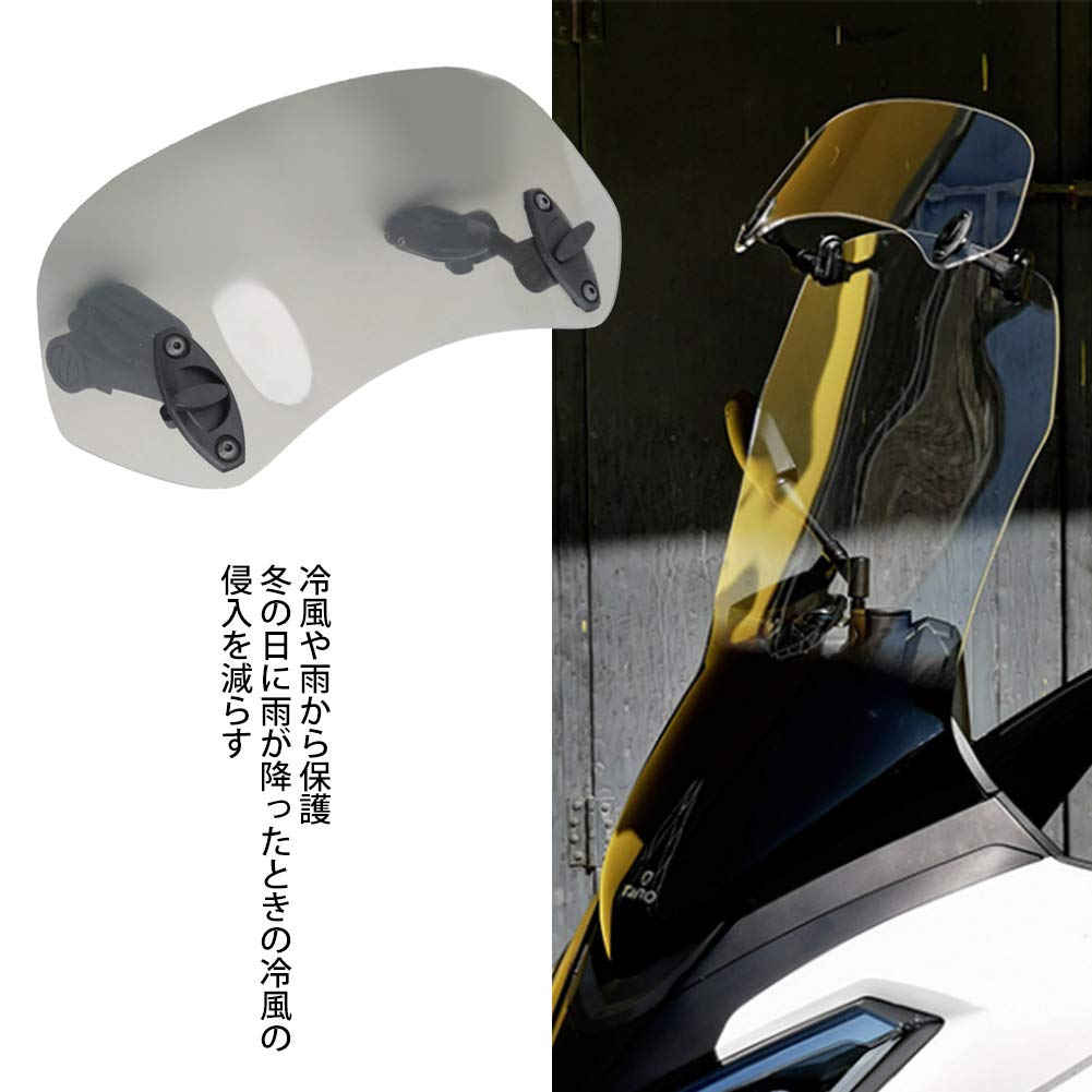 Yosoo. Motorcycle Windshield, 285mm Length, Black, Universal Fit, ABS Plastic.